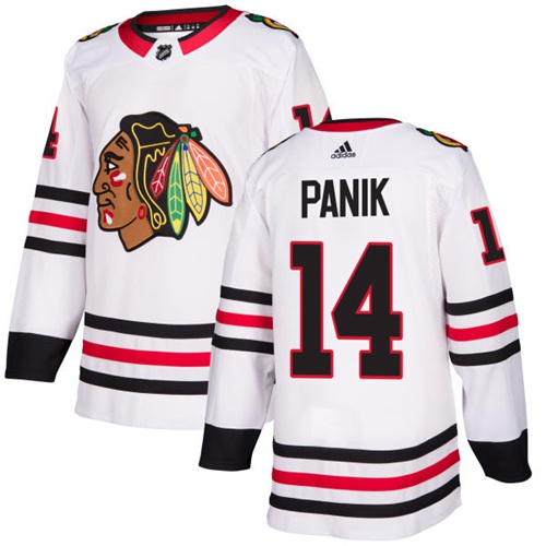 Adidas Blackhawks #14 Richard Panik White Road Authentic Stitched NHL Jersey